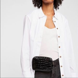 Kelly Croc Belt Bag in Black M/L
